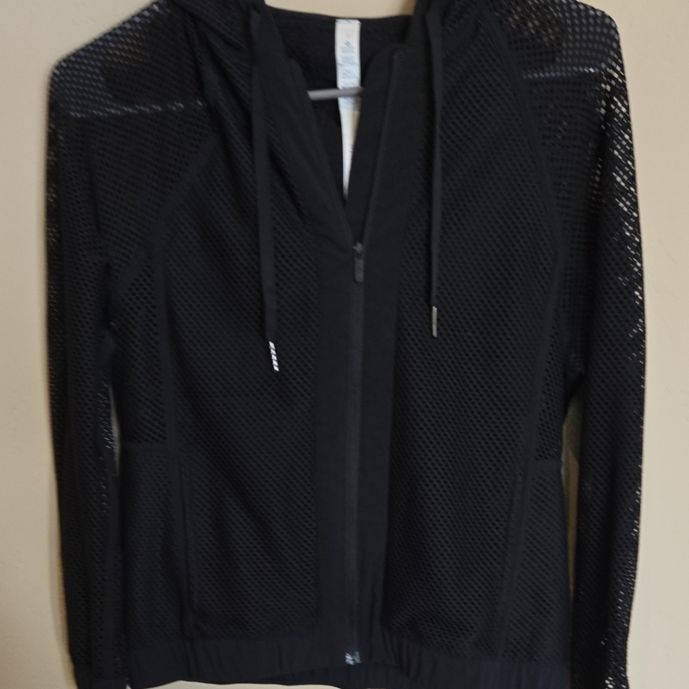 Lululemon Black Mesh Zip-Up Hoodie, SIZE 2